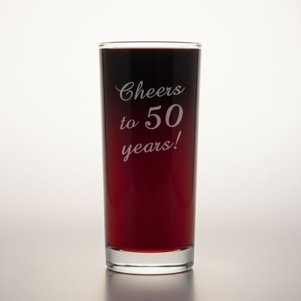 "Cheers To" 15oz Cooler Glass – Custom Sandetched Milestone Cocktail & Water Tumbler, Birthday Gift