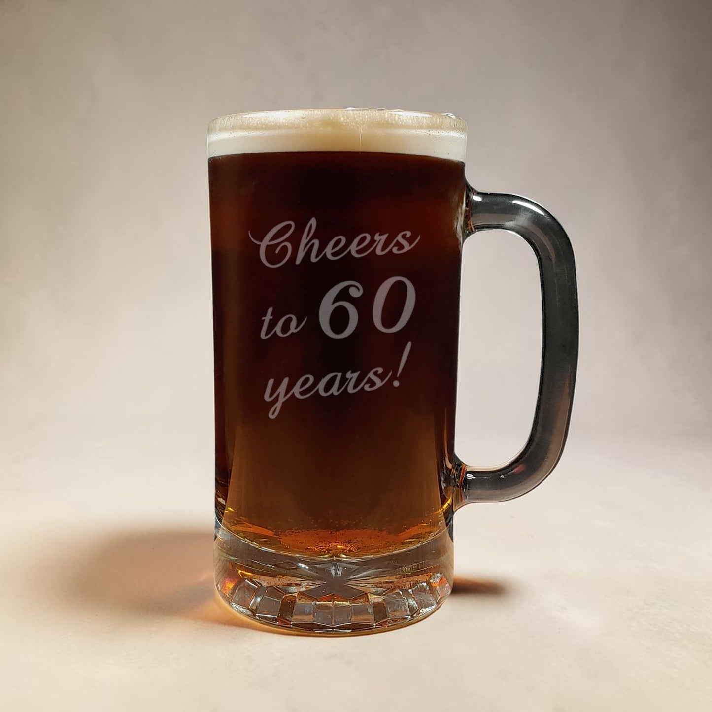 "Cheers To" Birthday 16oz Beer Glass - Personalized Milestone Pint Glass - Age Birthday Gift