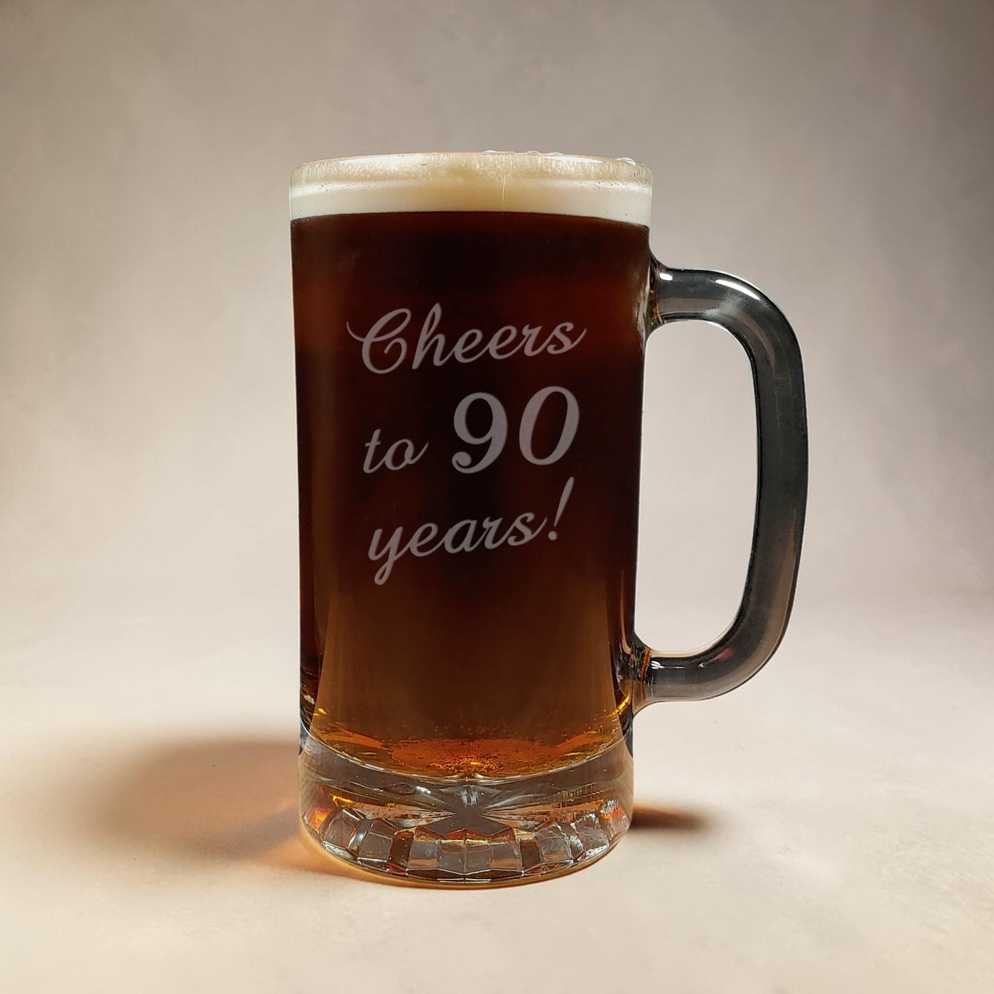 "Cheers To" Birthday 16oz Beer Glass - Personalized Milestone Pint Glass - Age Birthday Gift