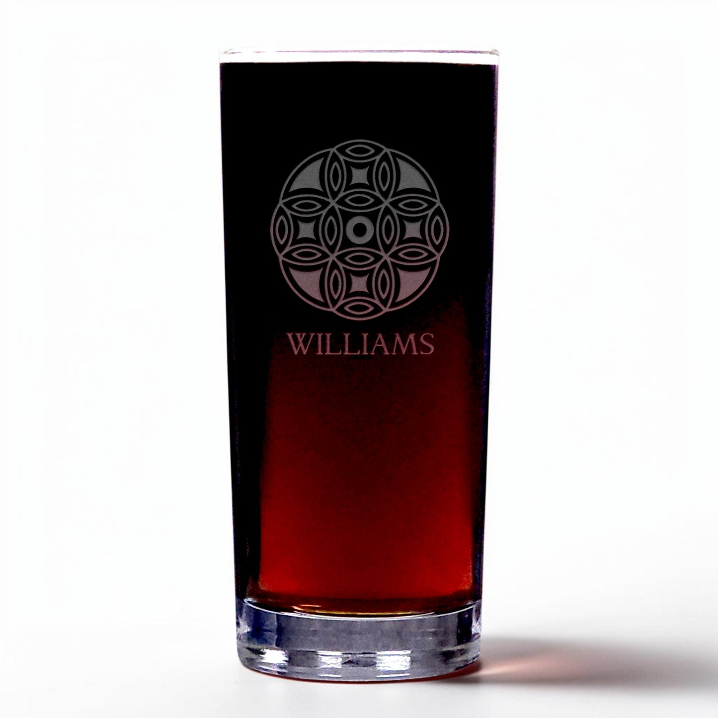 Mandala 15oz Cooler Glass - Deep Sand Etched Handmade Tumbler