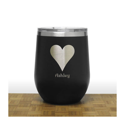 Ace of Hearts Insulated 12 oz Stemless Wine Tumbler - Card Suits Cup - Stainless Steel
