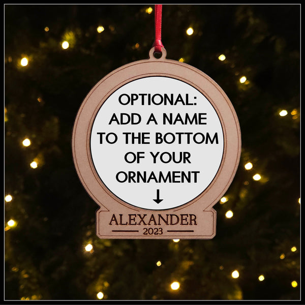 Snowman in the Trees Christmas Tree Ornament with Personalization Option available