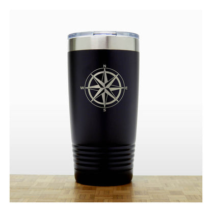 Compass Rose Engraved 20oz Travel Tumbler – Personalized Insulated Nautical Gift