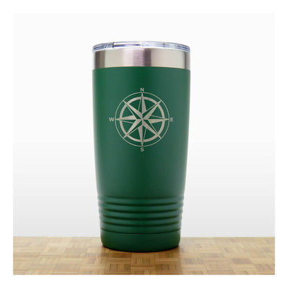 Compass Rose Engraved 20oz Travel Tumbler – Personalized Insulated Nautical Gift