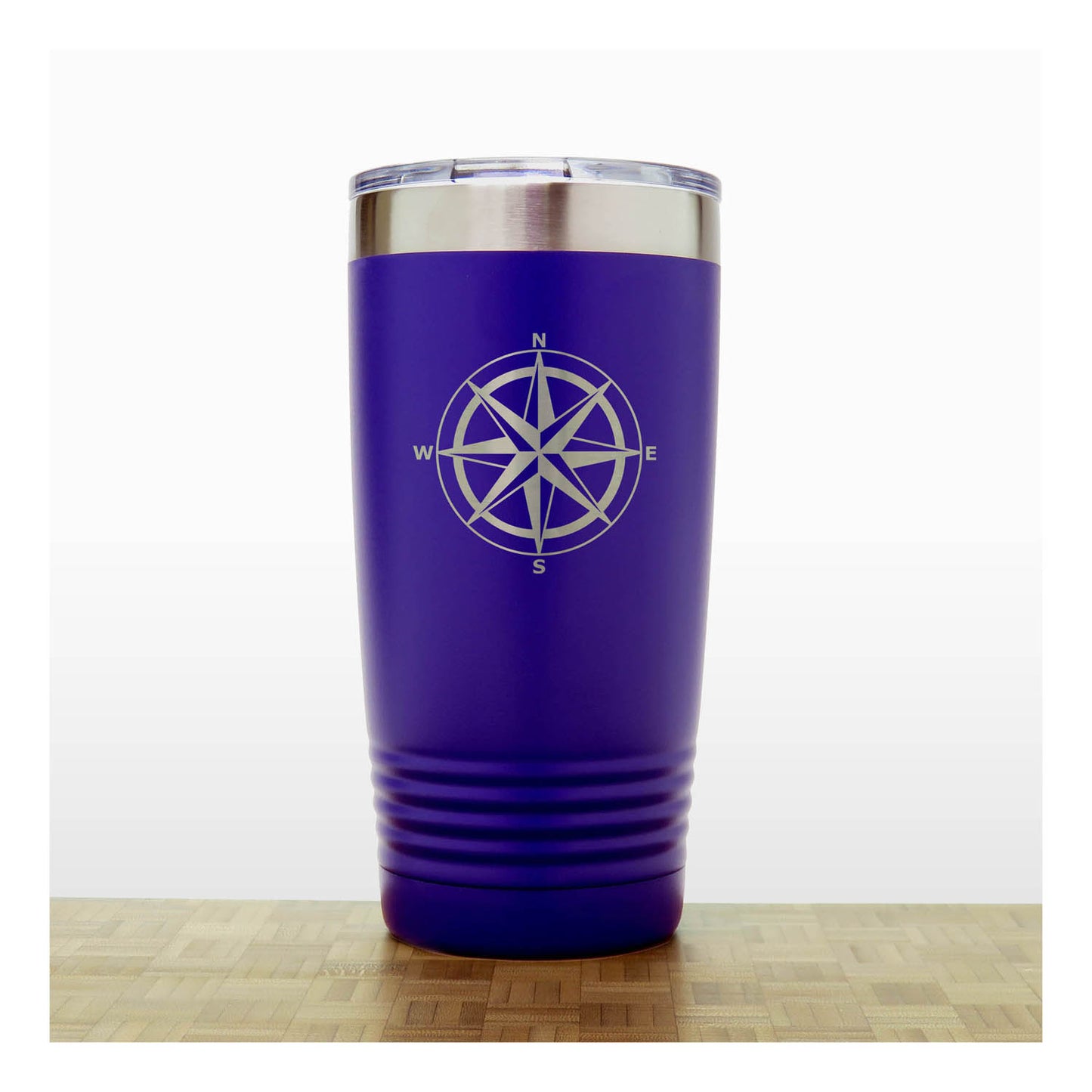 Compass Rose Engraved 20oz Travel Tumbler – Personalized Insulated Nautical Gift