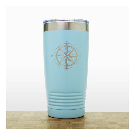Compass Rose Engraved 20oz Travel Tumbler – Personalized Insulated Nautical Gift