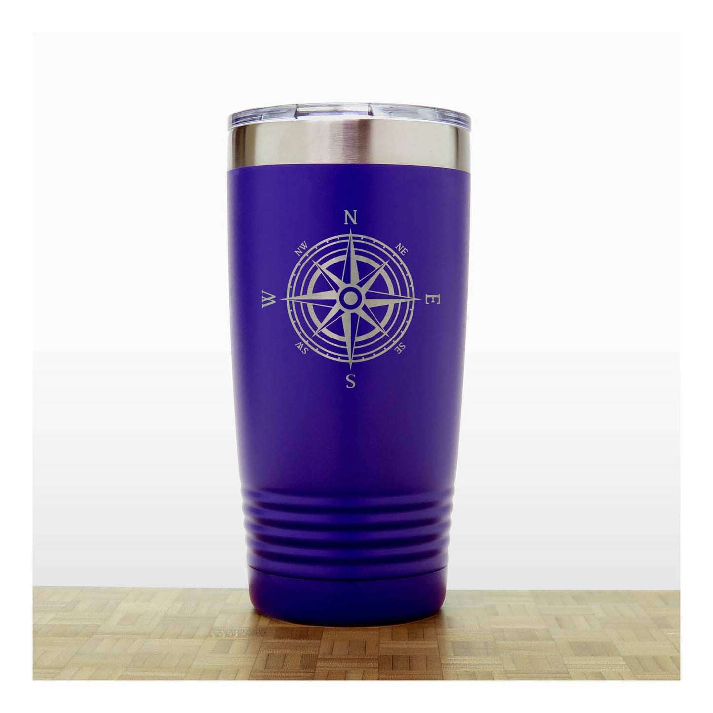 Compass Rose Engraved Insulated 20oz Travel Tumbler – Personalized Nautical Gift