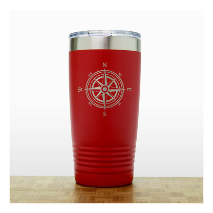 Compass Rose Engraved Insulated 20oz Travel Tumbler – Personalized Nautical Gift