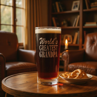 World’s Greatest Grandpa 15oz Cooler Glass - A Glass Worth Keeping