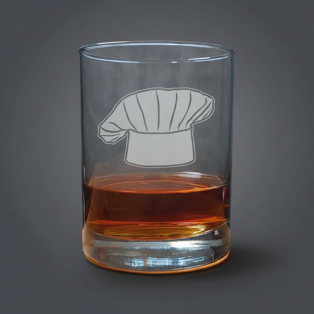 Etched Baker 13oz Whiskey Glass – Personalized Gift for Chefs & Bakers