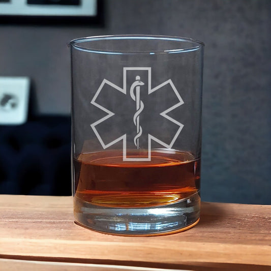 Star of Life EMS Personalized 13oz Whisky Glass - Copyright Hues in Glass