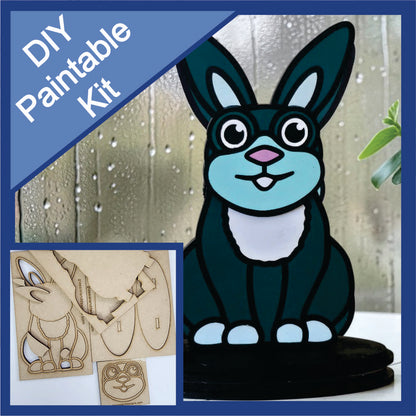 DIY Paintable Kit - Rabbit – Unfinished - Animal Shelf Sitter Craft for Kids & Adults