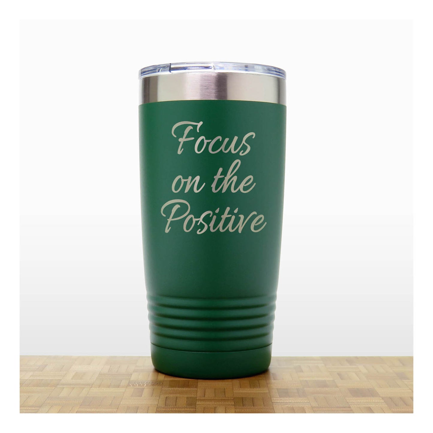 Motivational Insulated Tumbler – “Focus On The Positive” - Inspirational Quote Gift