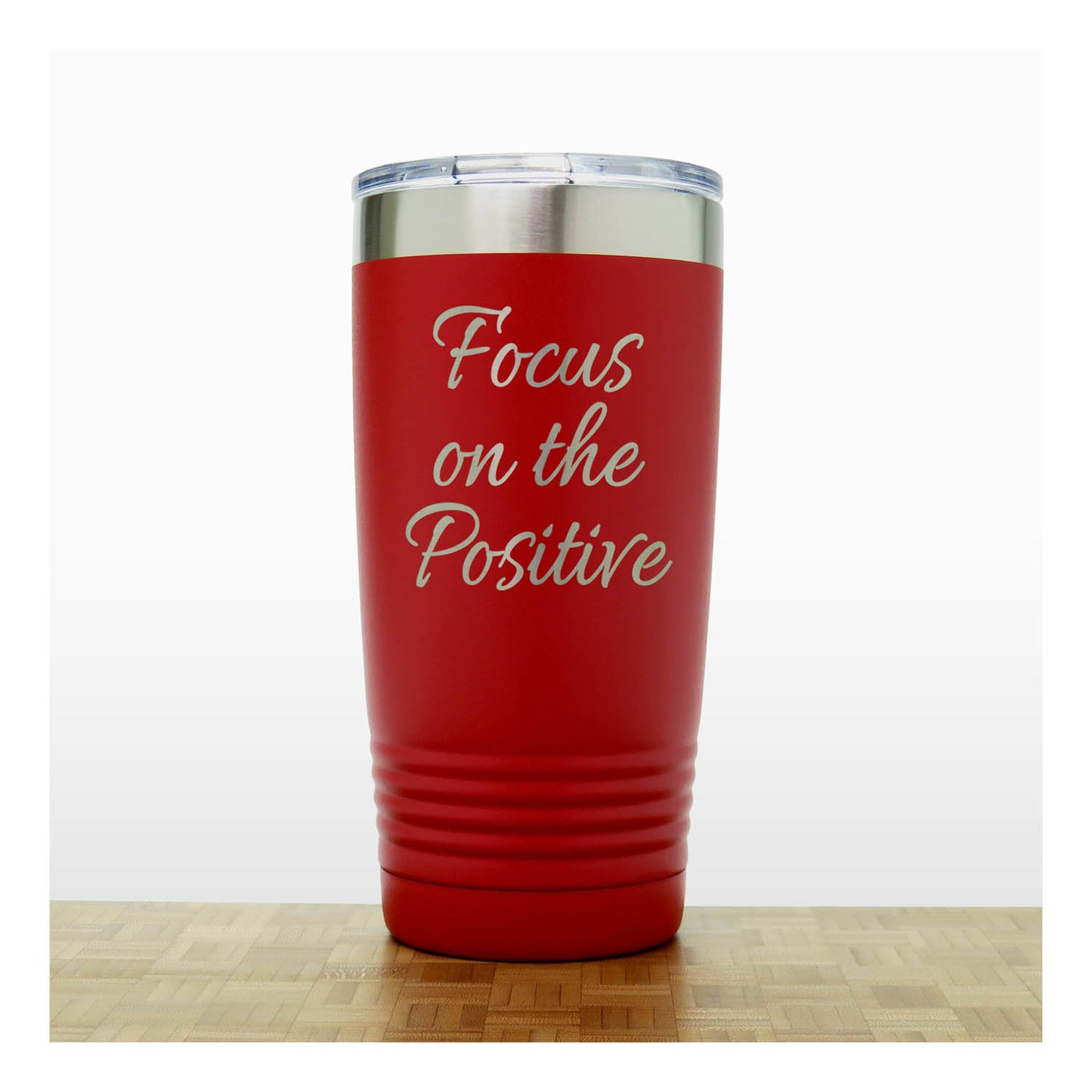 Motivational Insulated Tumbler – “Focus On The Positive” - Inspirational Quote Gift