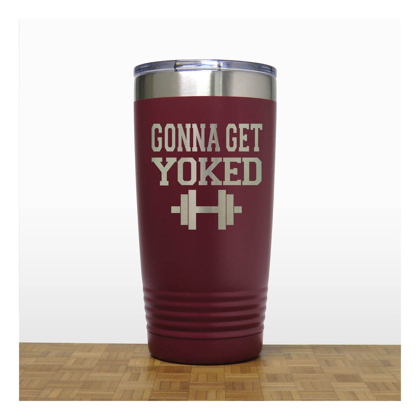 20oz Motivational Insulated Tumbler – “Gonna Get Yoked” - Inspirational Quote Gift