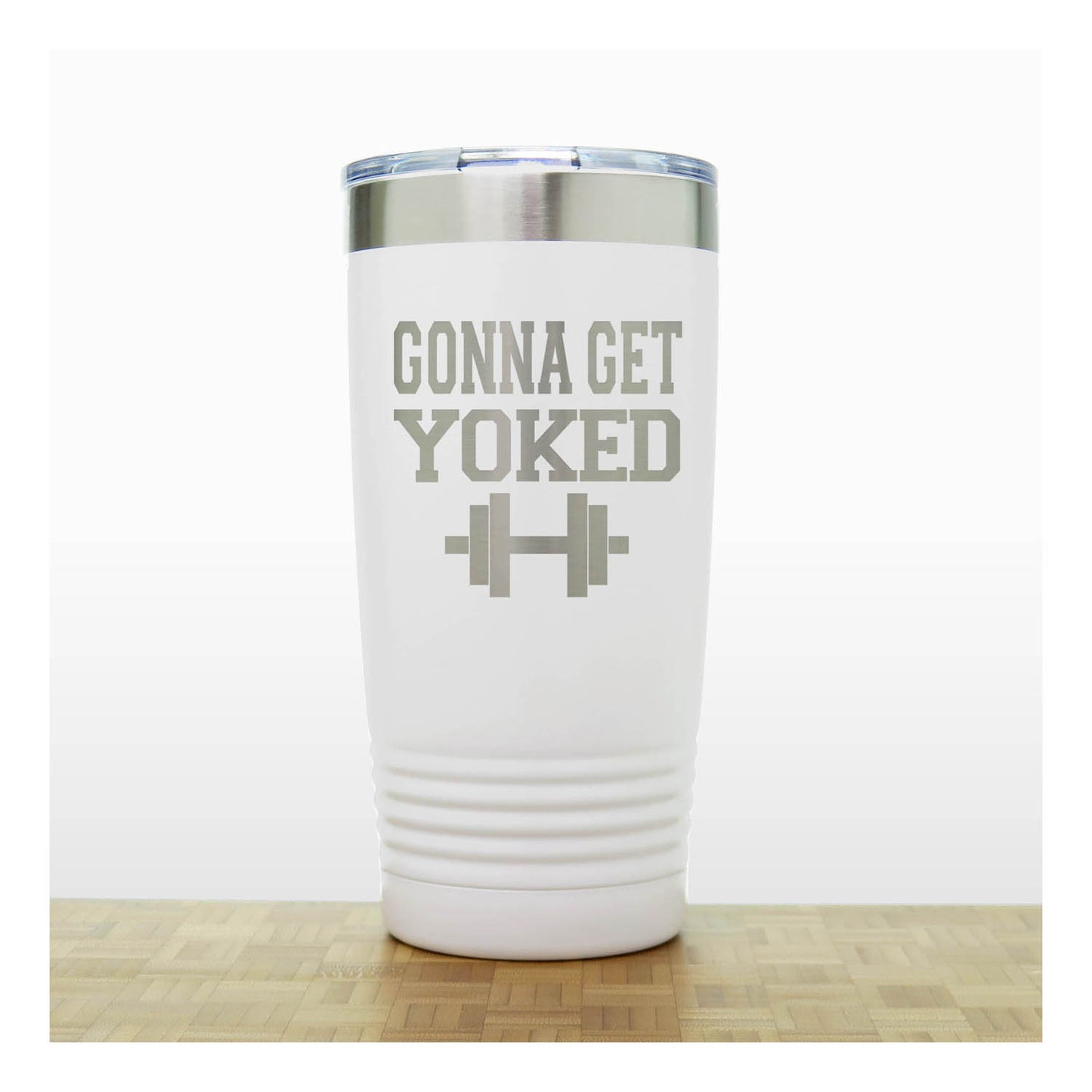 20oz Motivational Insulated Tumbler – “Gonna Get Yoked” - Inspirational Quote Gift