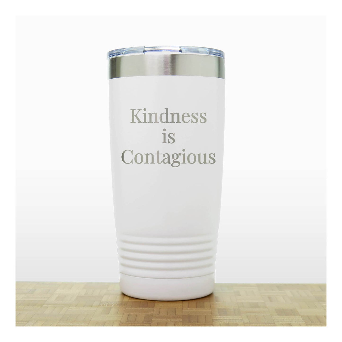 20oz Motivational Insulated Tumbler – “Kindness Is Contagious ” - Inspirational Quote Gift