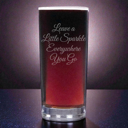 Leave a Little Sparkle Everywhere You Go - Sandblasted Etched Custom Cooler Glass