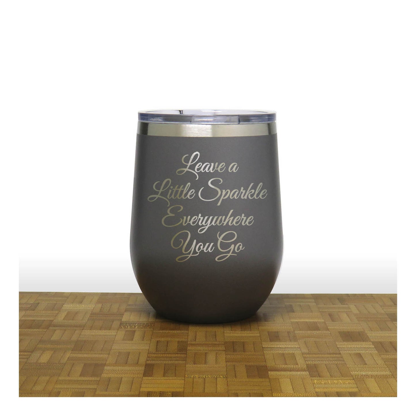 12oz Insulated Motivational Wine Tumbler – Leave A Little Sparkle Everywhere You Go- Stainless Steel Encouragement Cup | Daily Inspiration Gift