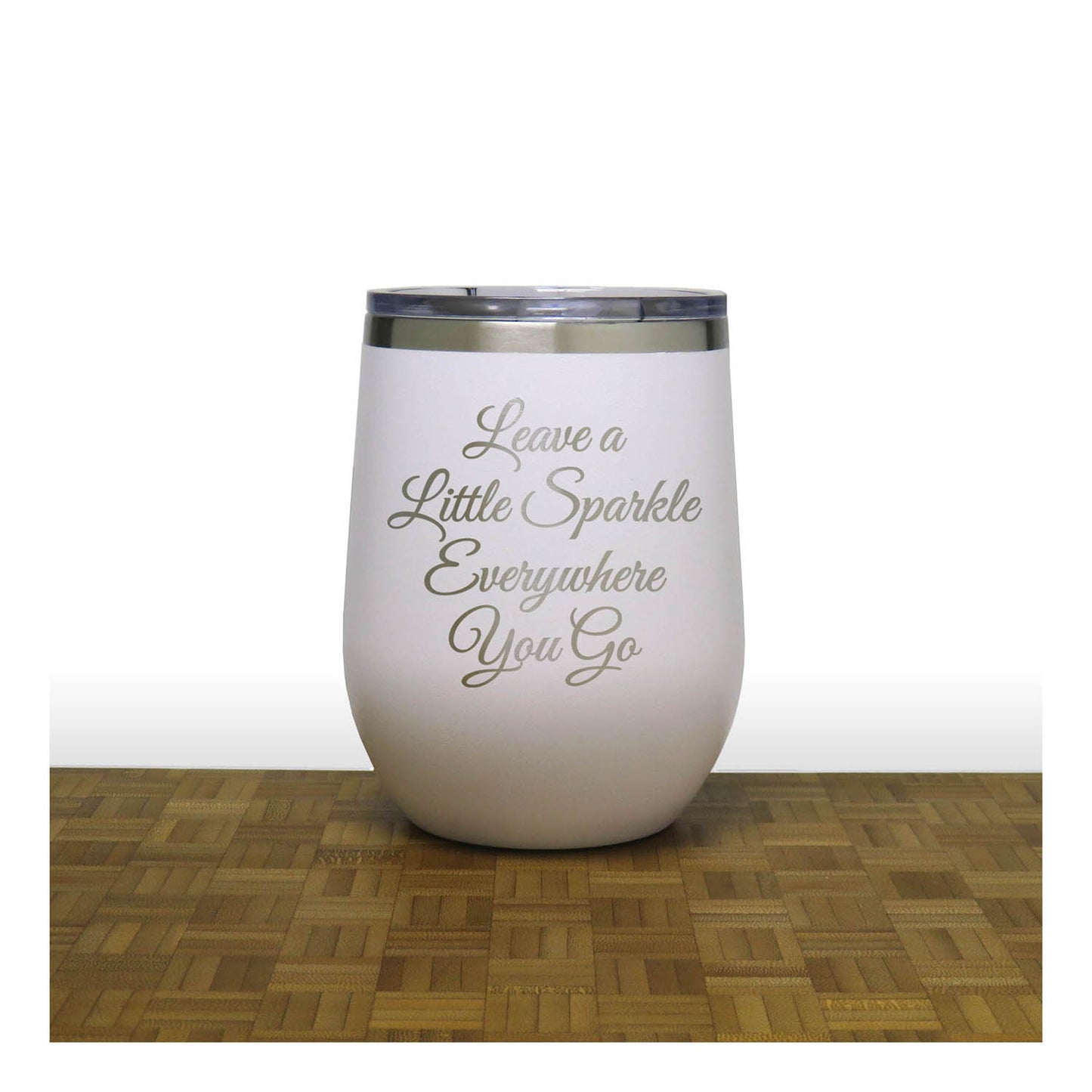 12oz Insulated Motivational Wine Tumbler – Leave A Little Sparkle Everywhere You Go- Stainless Steel Encouragement Cup | Daily Inspiration Gift