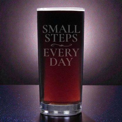 Stay Committed, every day gets a little better - Sandblasted Etched  Water Glass