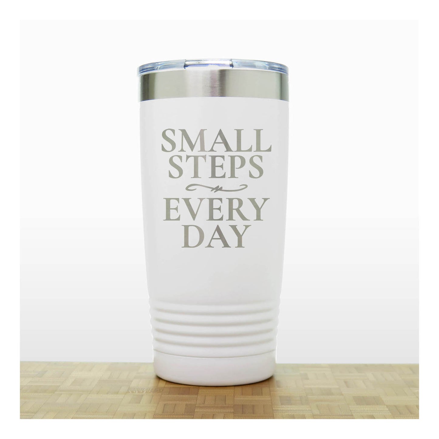 20oz Motivational Insulated Tumbler – “Small Steps Every Day” - Inspirational Quote Gift