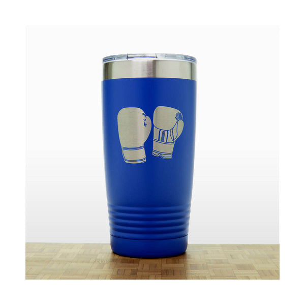 Blue - Boxing  Insulated Tumbler - 20 oz Insulated Tumbler - Copyright Hues in Glass
