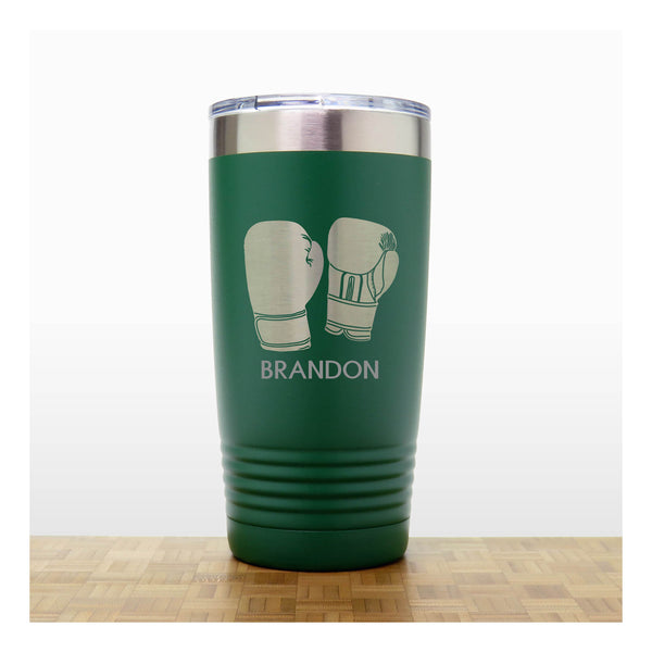 Green - Boxing  Insulated Tumbler - 20 oz Insulated Tumbler - Copyright Hues in Glass