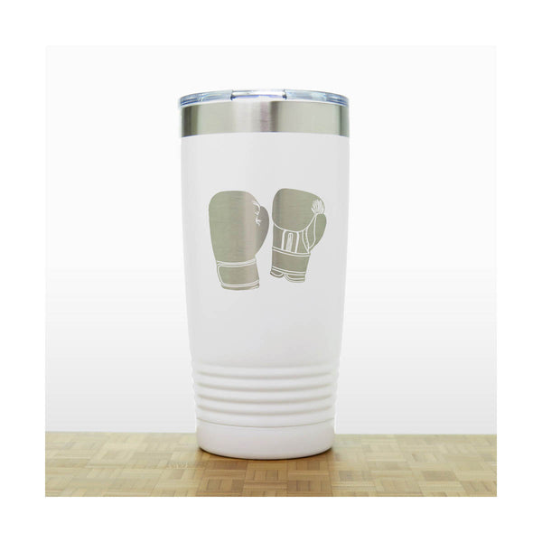 White  - Boxing  Insulated Tumbler - 20 oz Insulated Tumbler - Copyright Hues in Glass