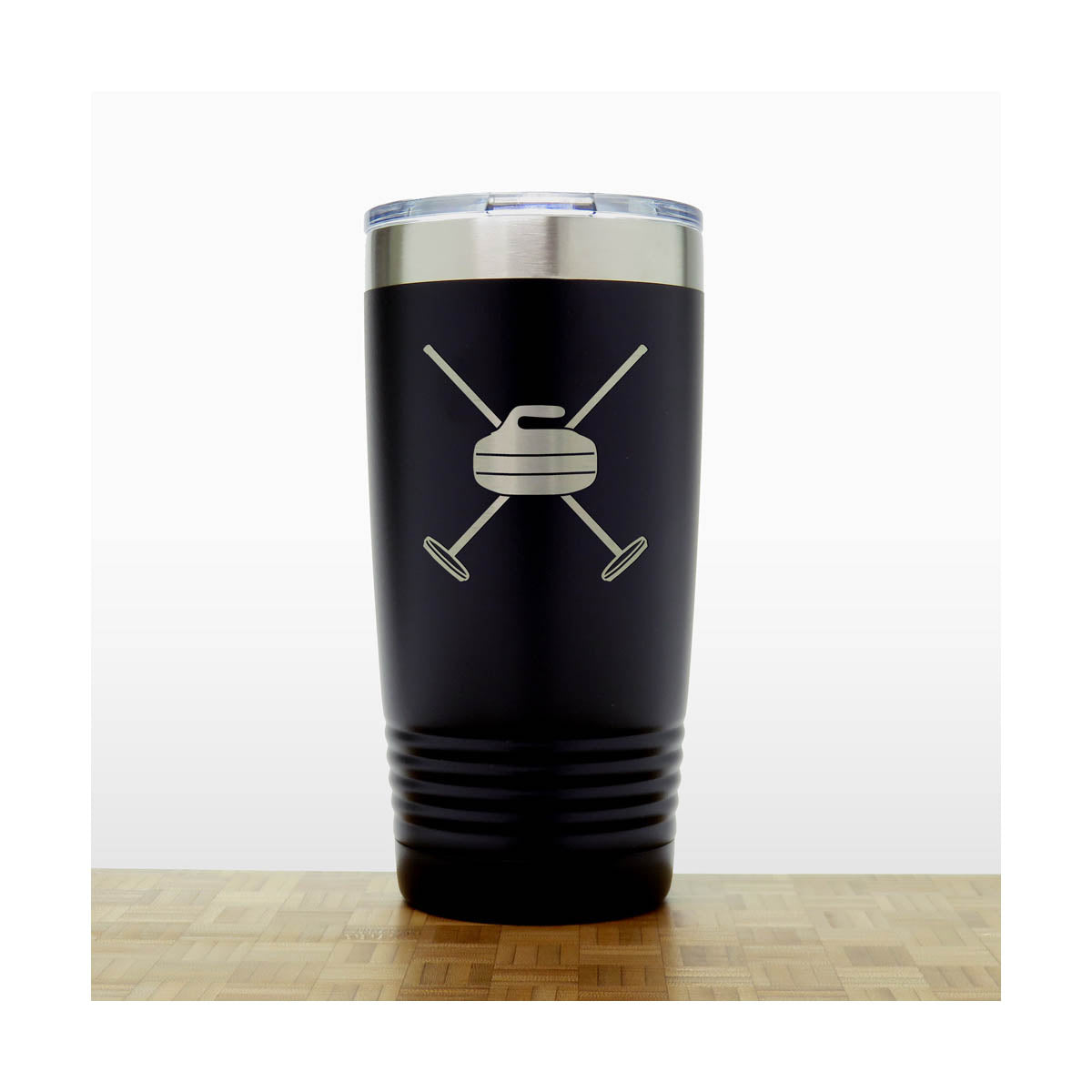 Black - Curling Insulated Tumbler - 20 oz Insulated Tumbler - Copyright Hues in Glass