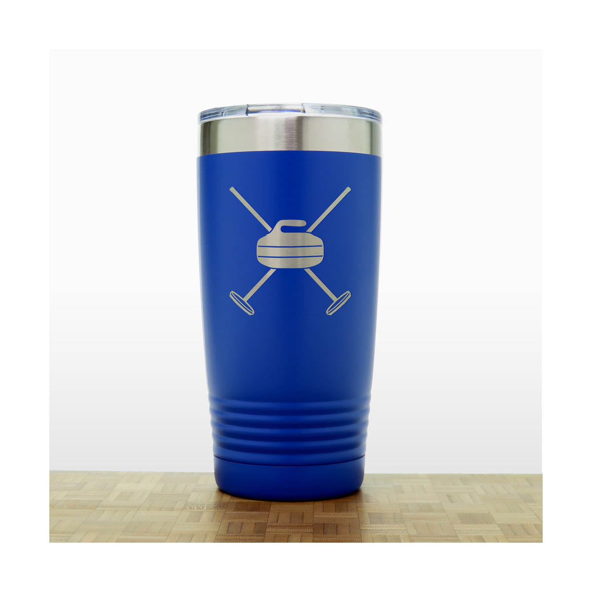 Blue - Curling Insulated Tumbler - 20 oz Insulated Tumbler - Copyright Hues in Glass