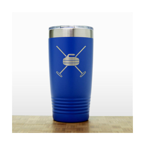 Blue - Curling Insulated Tumbler - 20 oz Insulated Tumbler - Copyright Hues in Glass