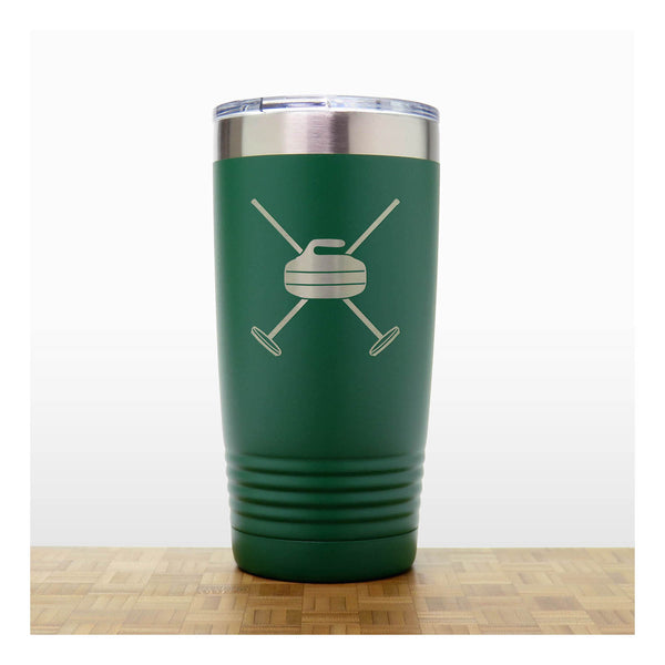 Green - Curling Insulated Tumbler - 20 oz Insulated Tumbler - Copyright Hues in Glass