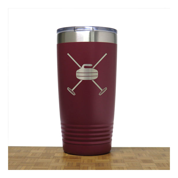 Maroon - Curling Insulated Tumbler - 20 oz Insulated Tumbler - Copyright Hues in Glass
