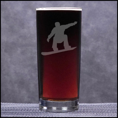 Snowboarder 15oz Etched Cooler Glass - Cocktail & Water Glass