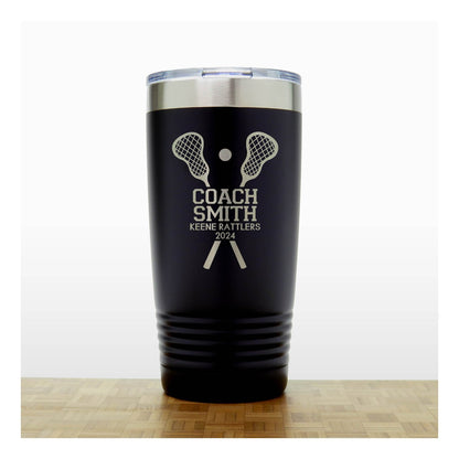 Black- Lacrosse Coach 20oz Insulated Tumbler - Copyright Hues in Glass