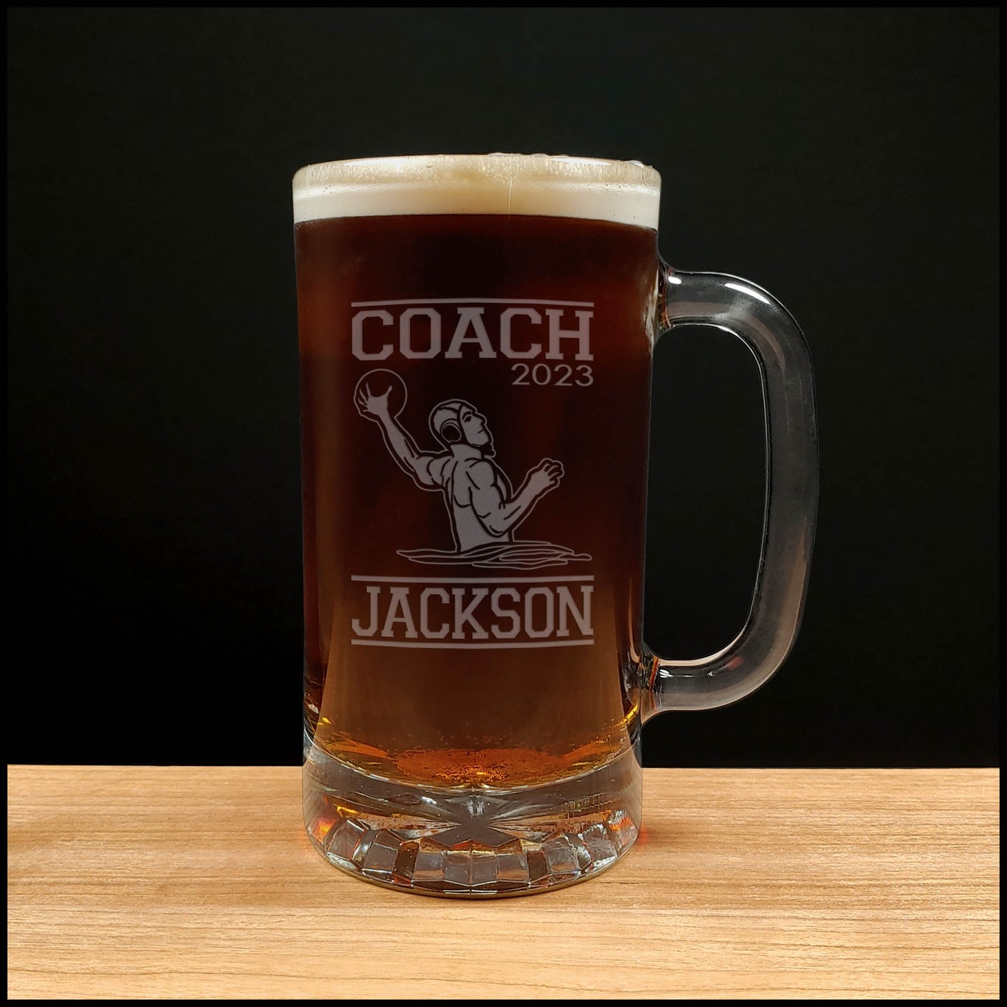 Water Polo Coach 16oz Beer Mug, Water Sports Beer Glass, the Perfect Sports Gift