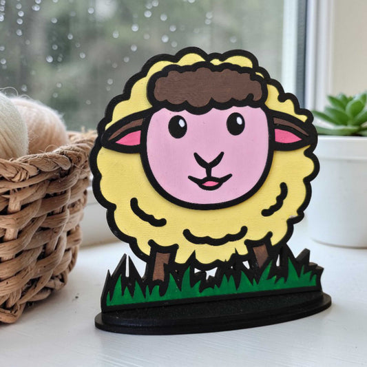 DIY Paintable Kit - Sheep - Unfinished - Animal Shelf Sitter Craft for Kids & Adults