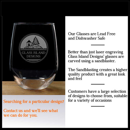 Celtic Claddagh 17oz Deeply Engraved Stemless Wine Glass