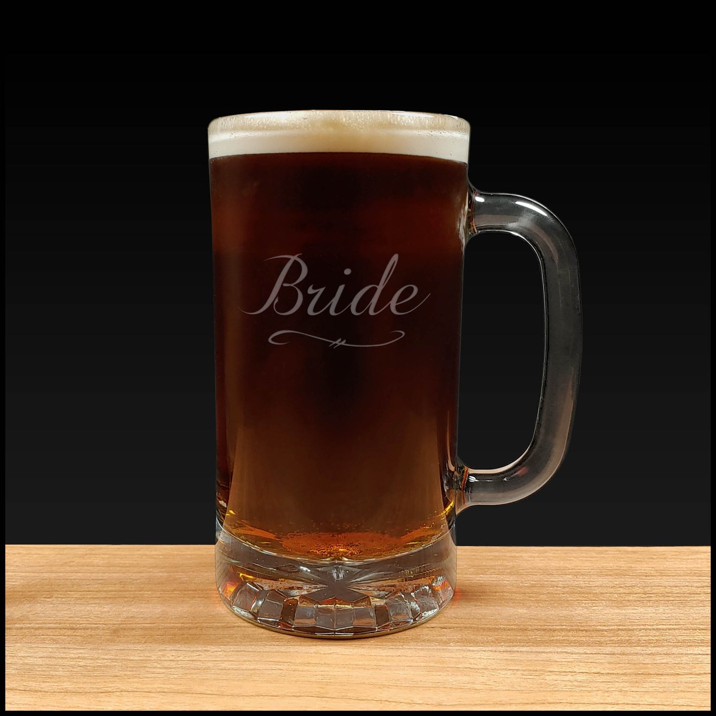Bride 16oz Engraved Beer Mug - Wedding Personalized Gift