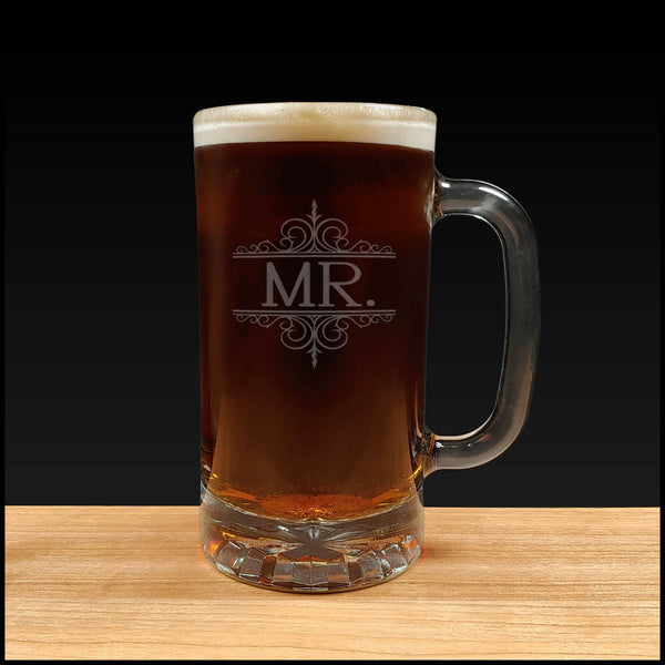 Classical Mr.  Beer Mugs - copyright Hues in Glass