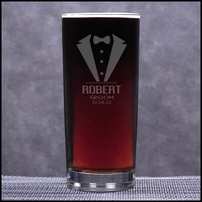 Groom Cooler Tumbler – Personalized Sandblasted Glass