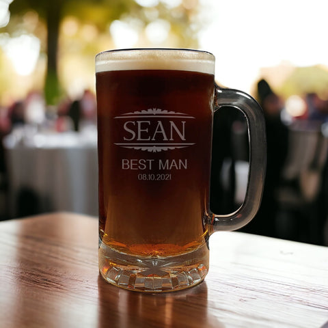 Best Man Beer Mug - Dark Beer - Copyright Hues in Glass