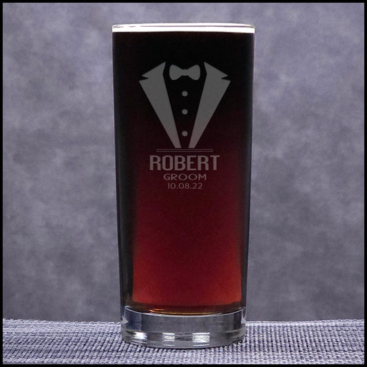 Groom Cooler Tumbler – Personalized Sandblasted Glass Gift for Wedding Party
