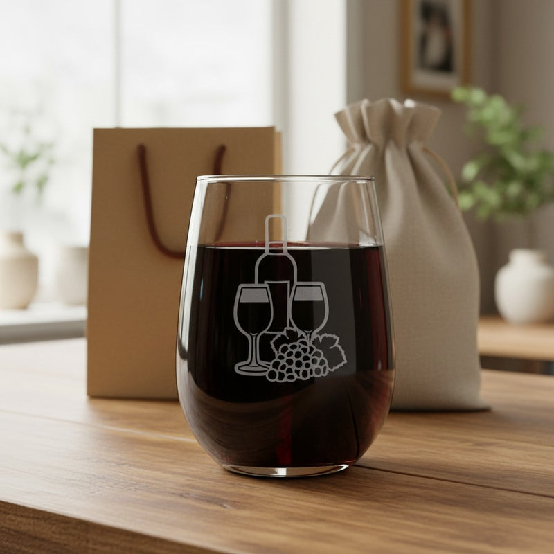 Wine Bottle, Grapes, & Glasses