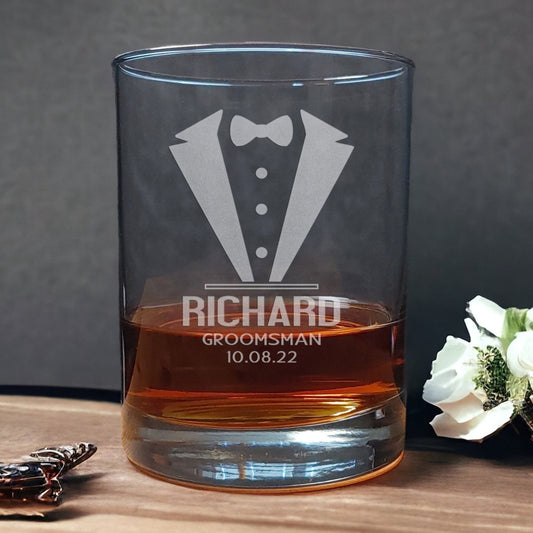 Tuxedo Whisky Glass - Copyright Hues in Glass