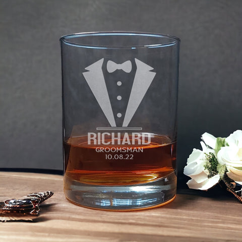Tuxedo Whisky Glass - Copyright Hues in Glass