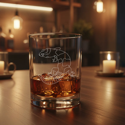 Gecko 13oz Engraved Whiskey Glass - Design 2