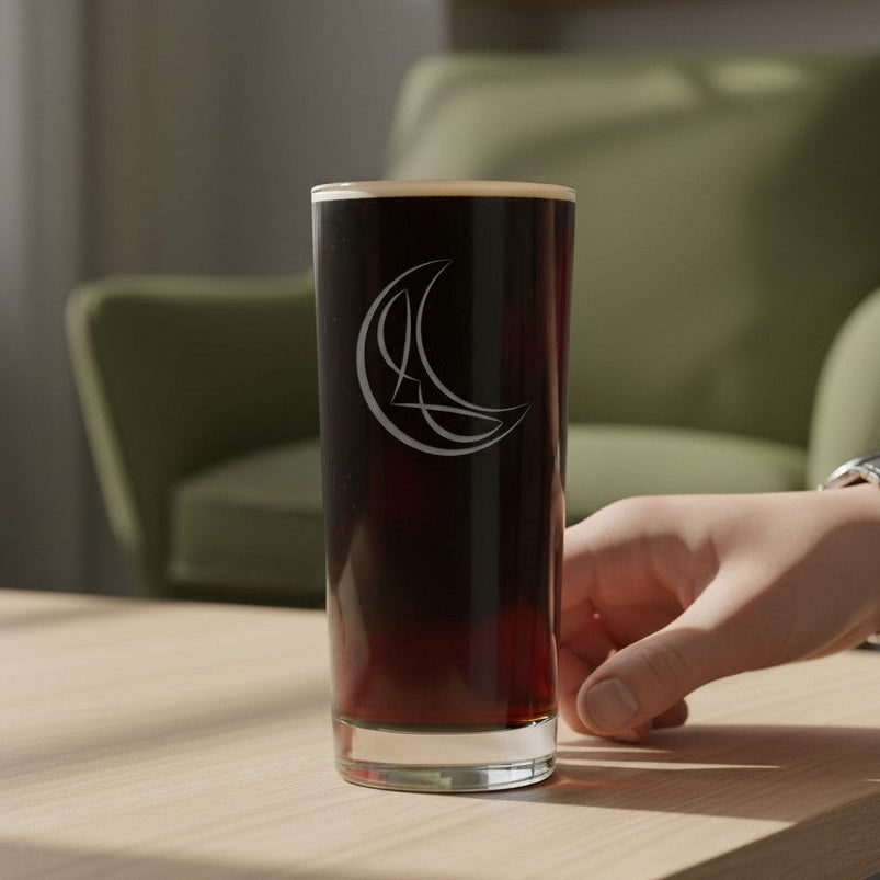 Moon 15oz Cooler Glass - Deep Sand Etched Water Tumbler