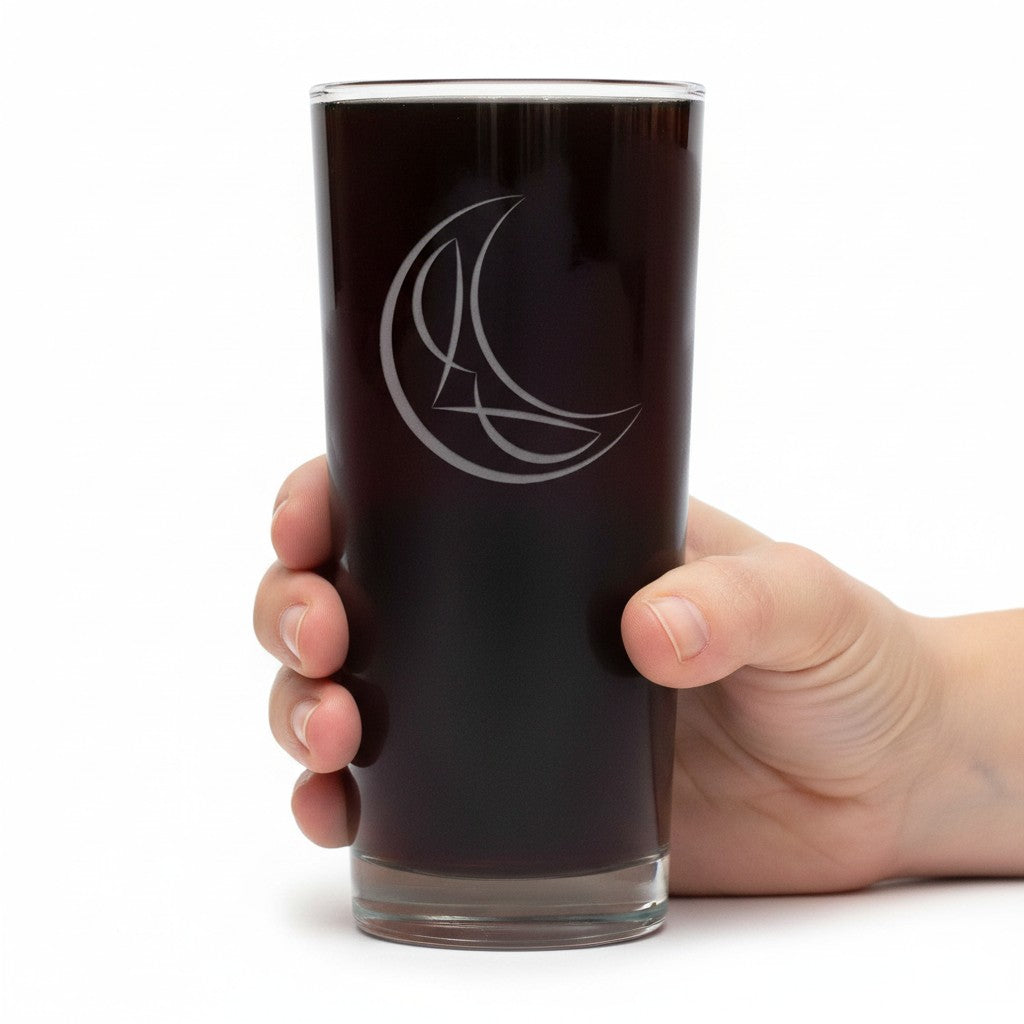 Moon 15oz Cooler Glass - Deep Sand Etched Water Tumbler
